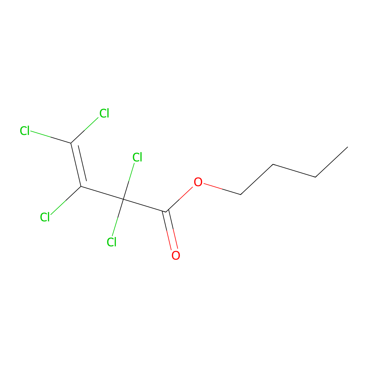 3-Butenoic acid, 2,2,3,4,4-pentachloro-, butyl ester molecular structure, CAS 75147-20-5