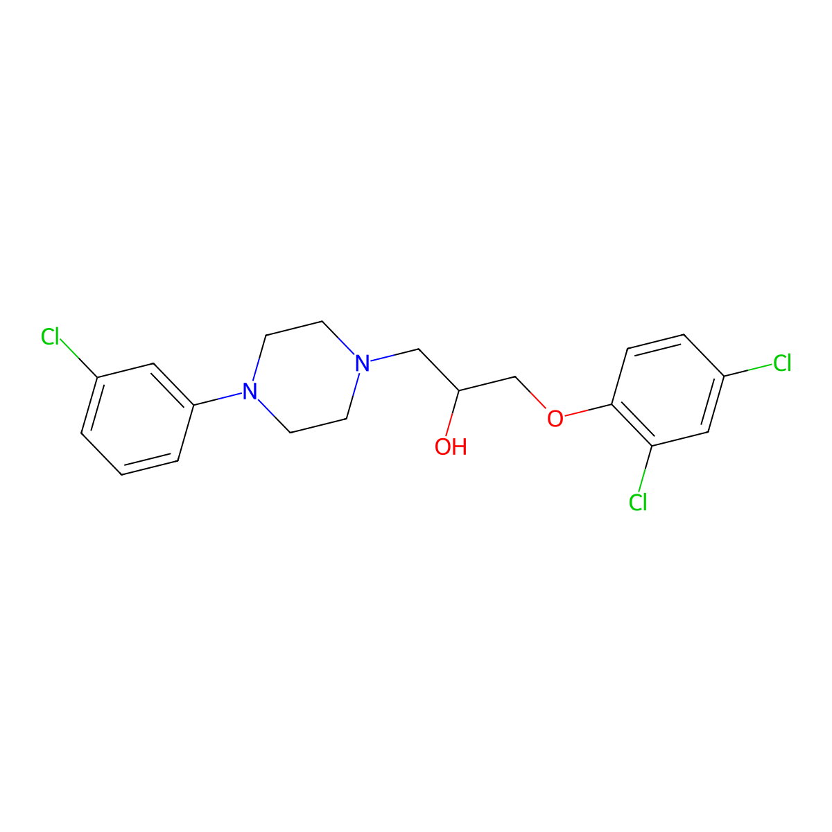 1-[4-(3-Chlorophenyl)piperazin-1-yl]-3-(2,4-dichlorophenoxy)propan-2-ol molecular structure, CAS 751475-46-4