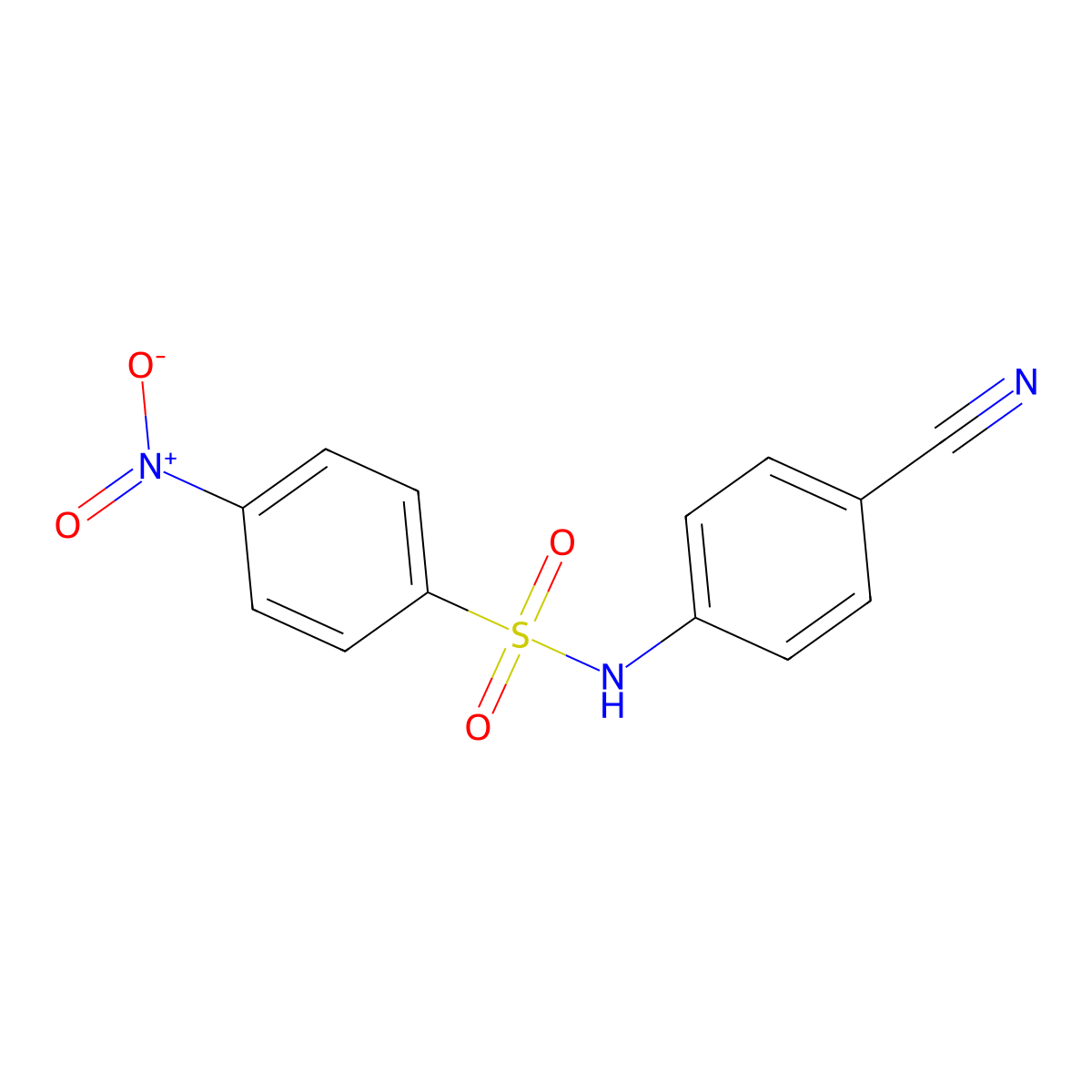 N-(4-cyanophenyl)-4-nitrobenzenesulfonamide molecular structure, CAS 751481-59-1