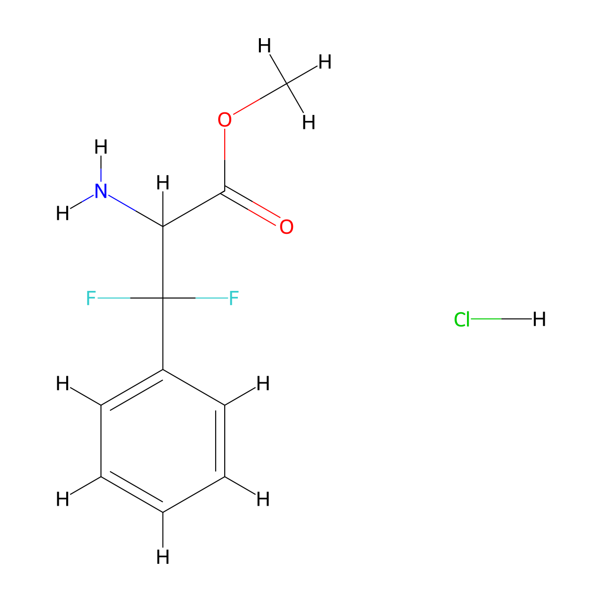 Methyl 2-Amino-3,3-difluoro-3-phenylpropionate Hydrochloride molecular structure, CAS 75149-43-8