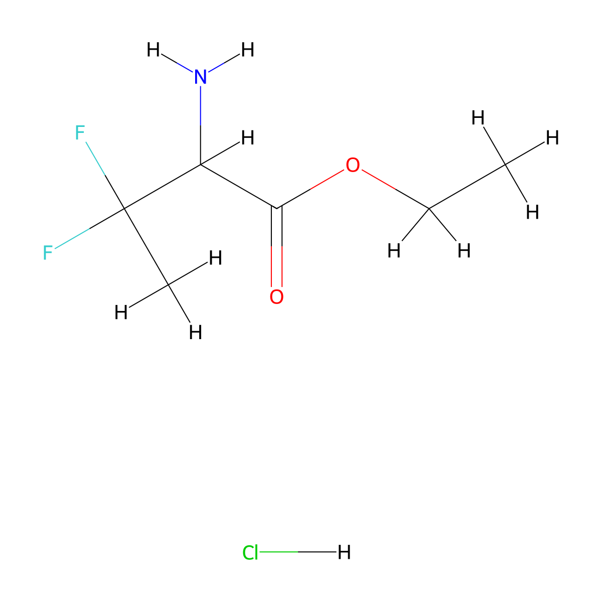 Ethyl 2-amino-3,3-difluorobutanoate hydrochloride molecular structure, CAS 75149-46-1
