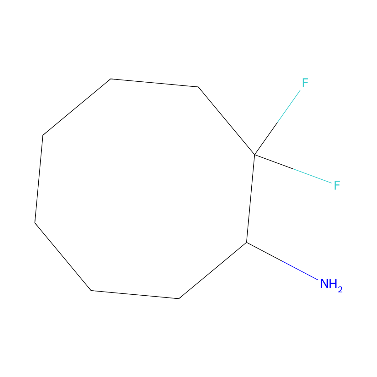 2,2-Difluorocyclooctan-1-amine molecular structure, CAS 75149-50-7