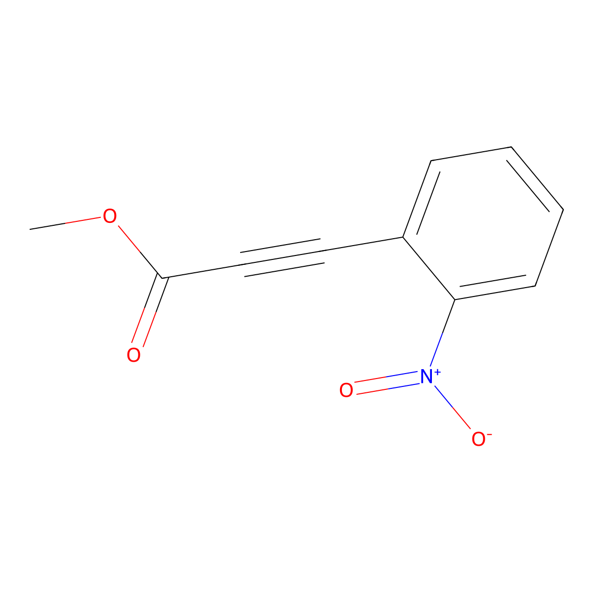 Methyl 3-(2-nitrophenyl)prop-2-ynoate molecular structure, CAS 7515-14-2