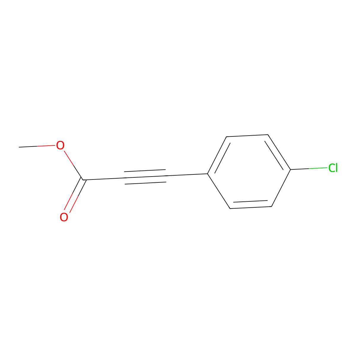 (4-Chloro-phenyl)-propynoic acid methyl ester molecular structure, CAS 7515-18-6