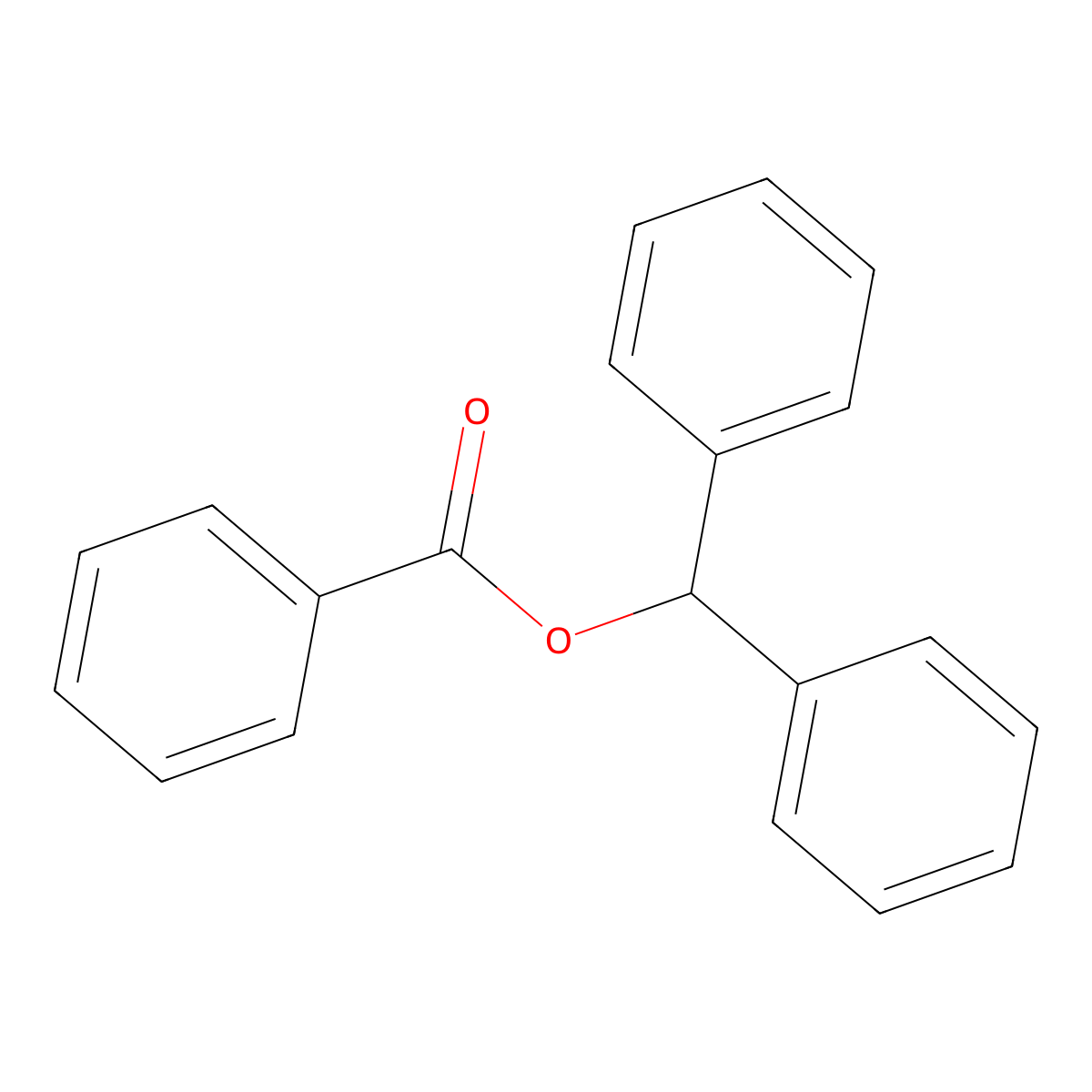 Diphenylmethyl benzoate molecular structure, CAS 7515-28-8