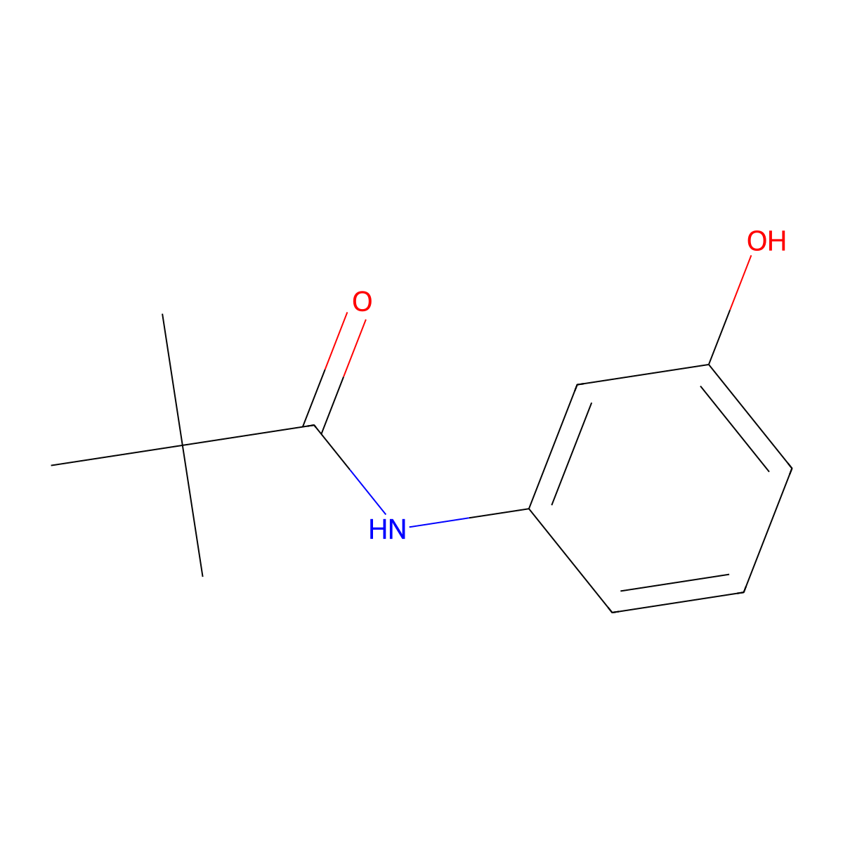 N-(3-hydroxyphenyl)pivalamide molecular structure, CAS 75151-82-5