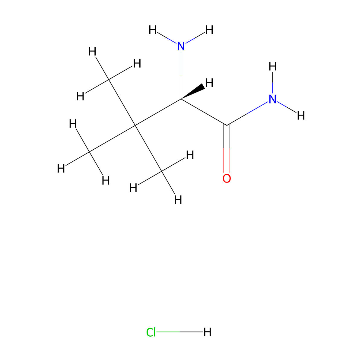 tert-Leucinamide hydrochloride, L- molecular structure, CAS 75158-12-2