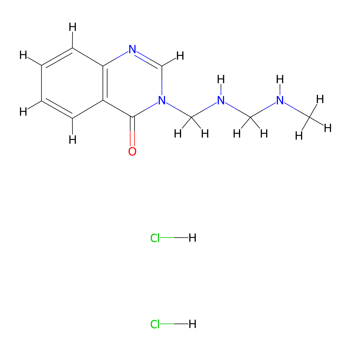 4(3H)-Quinazolinone, 3-((((methylamino)methyl)amino)methyl)-, dihydrochloride molecular structure, CAS 75159-16-9