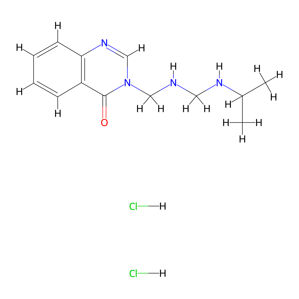 4(3H)-Quinazolinone, 3-(((((1-methylethyl)amino)methyl)amino)methyl)-, dihydrochloride molecular structure, CAS 75159-17-0