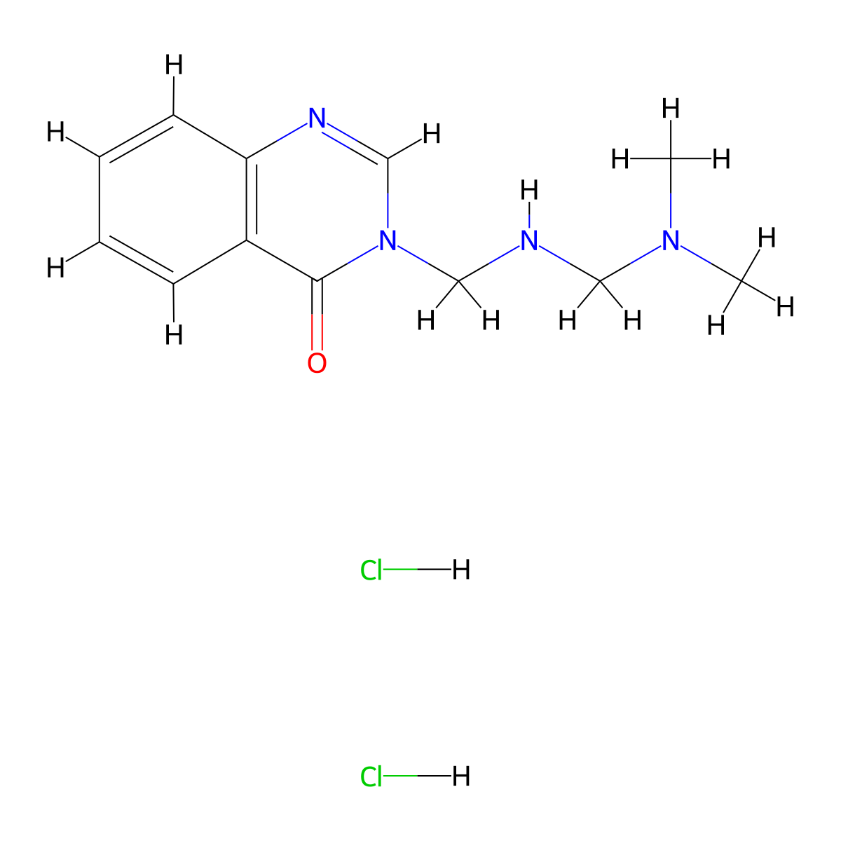 4(3H)-Quinazolinone, 3-((((dimethylamino)methyl)amino)methyl)-, dihydrochloride molecular structure, CAS 75159-18-1