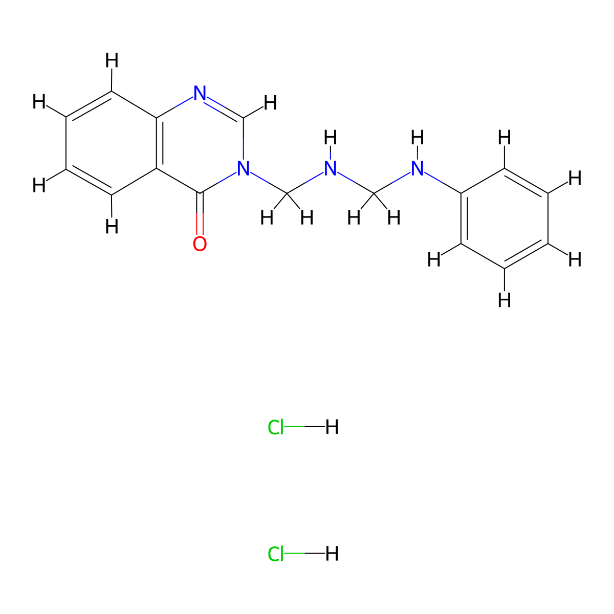 4(3H)-Quinazolinone, 3-((((phenylamino)methyl)amino)methyl)-, dihydrochloride molecular structure, CAS 75159-26-1