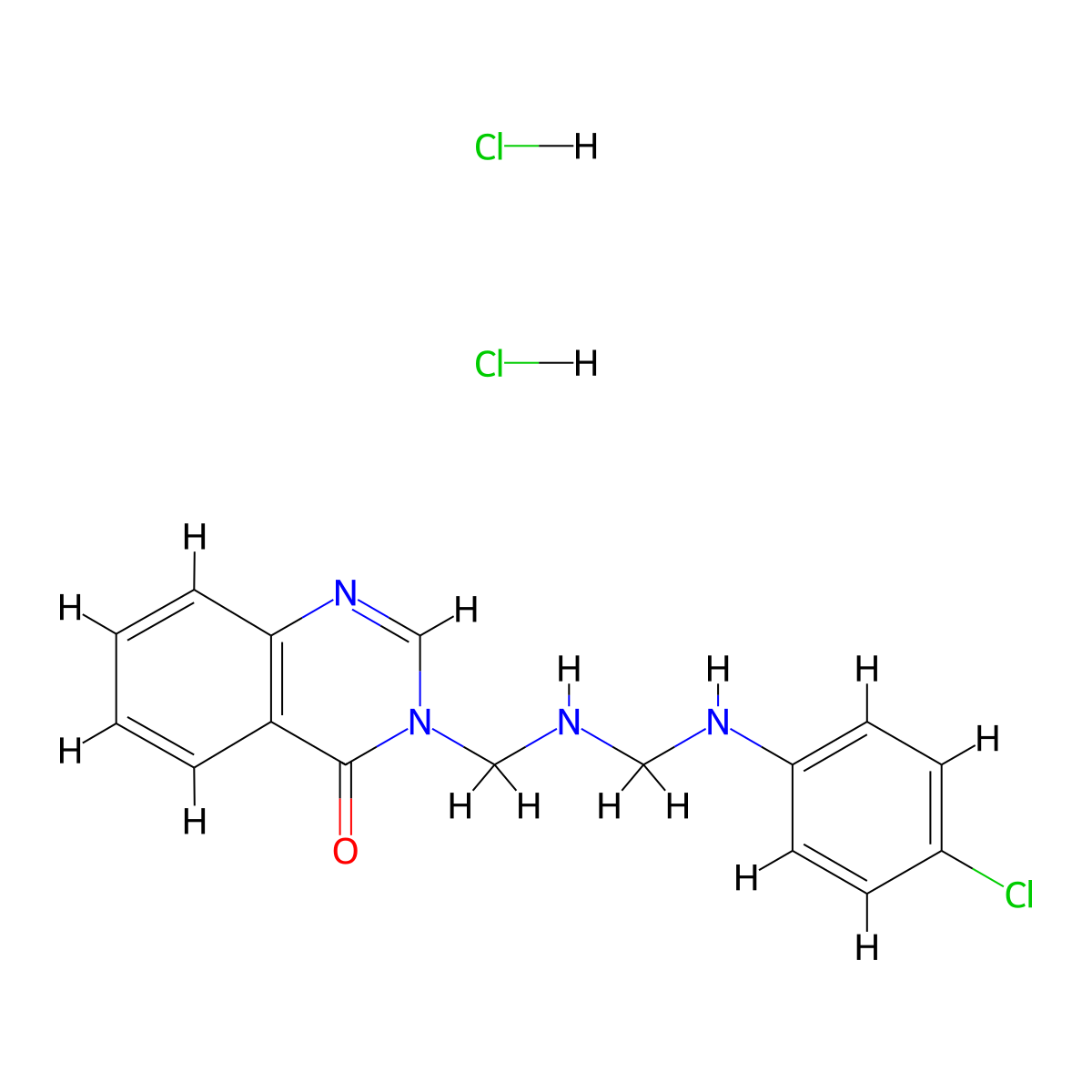 4(3H)-Quinazolinone, 3-(((((4-chlorophenyl)amino)methyl)amino)methyl)-, dihydrochloride molecular structure, CAS 75159-27-2