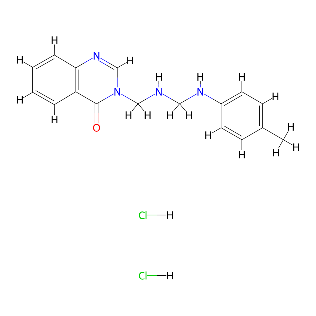 4(3H)-Quinazolinone, 3-(((((4-methylphenyl)amino)methyl)amino)methyl)-, dihydrochloride molecular structure, CAS 75159-29-4