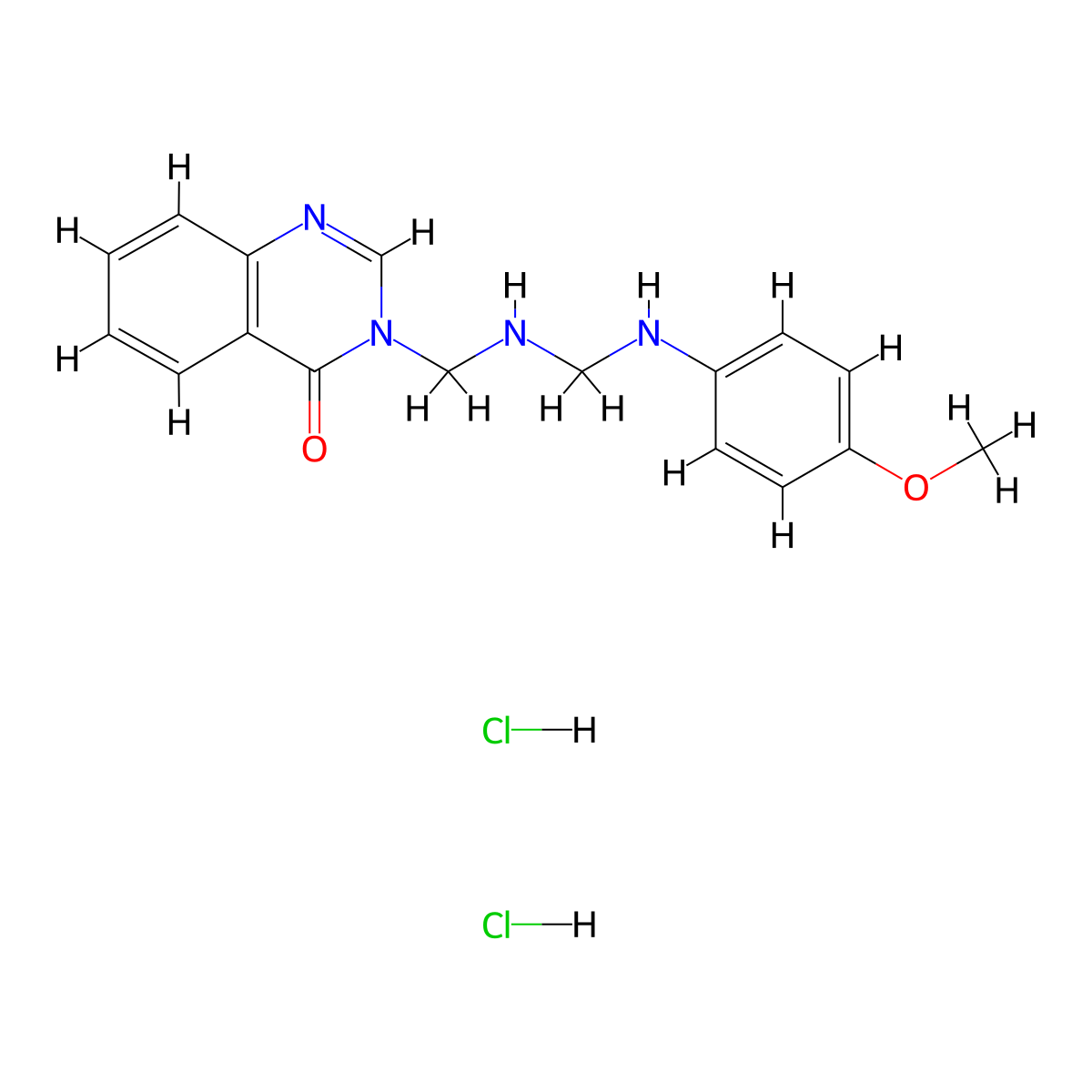 4(3H)-Quinazolinone, 3-(((((4-methoxyphenyl)amino)methyl)amino)methyl)-, dihydrochloride molecular structure, CAS 75159-31-8