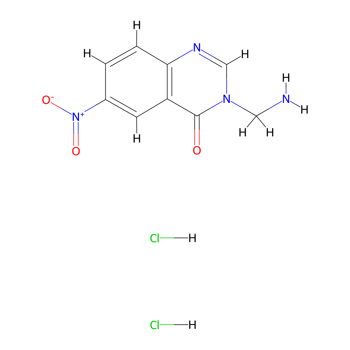 4(3H)-Quinazolinone, 3-(aminomethyl)-6-nitro-, dihydrochloride molecular structure, CAS 75159-36-3