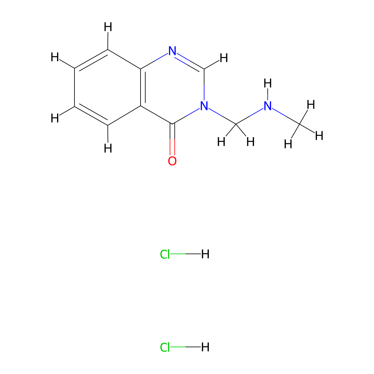 4(3H)-Quinazolinone, 3-((methylamino)methyl)-, dihydrochloride molecular structure, CAS 75159-38-5