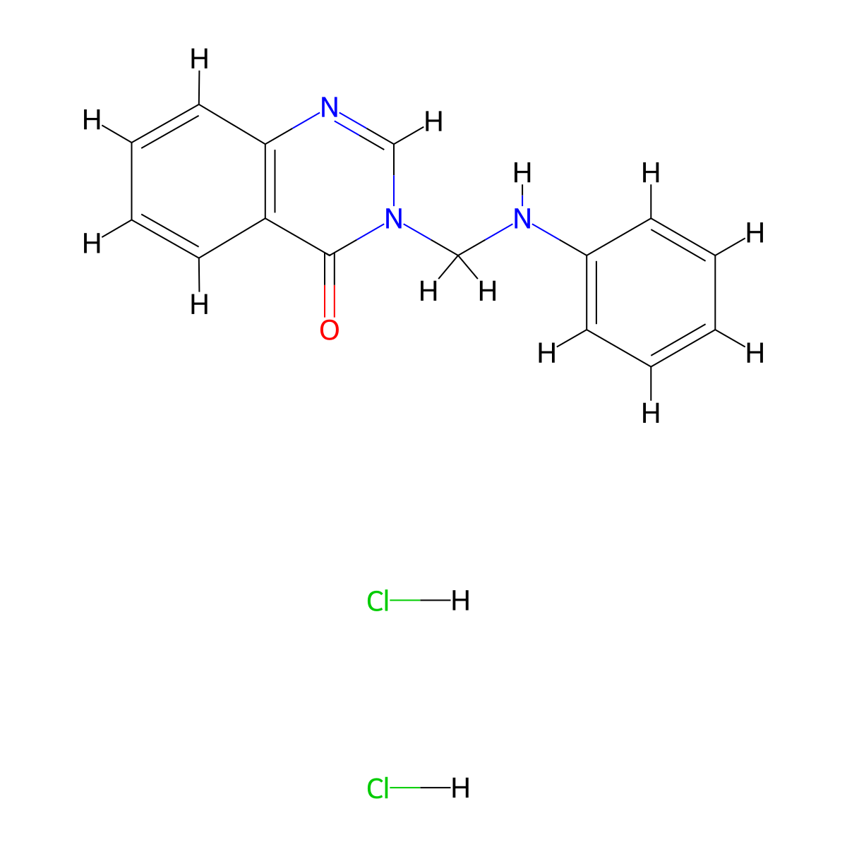 4(3H)-Quinazolinone, 3-((phenylamino)methyl)-, dihydrochloride molecular structure, CAS 75159-47-6