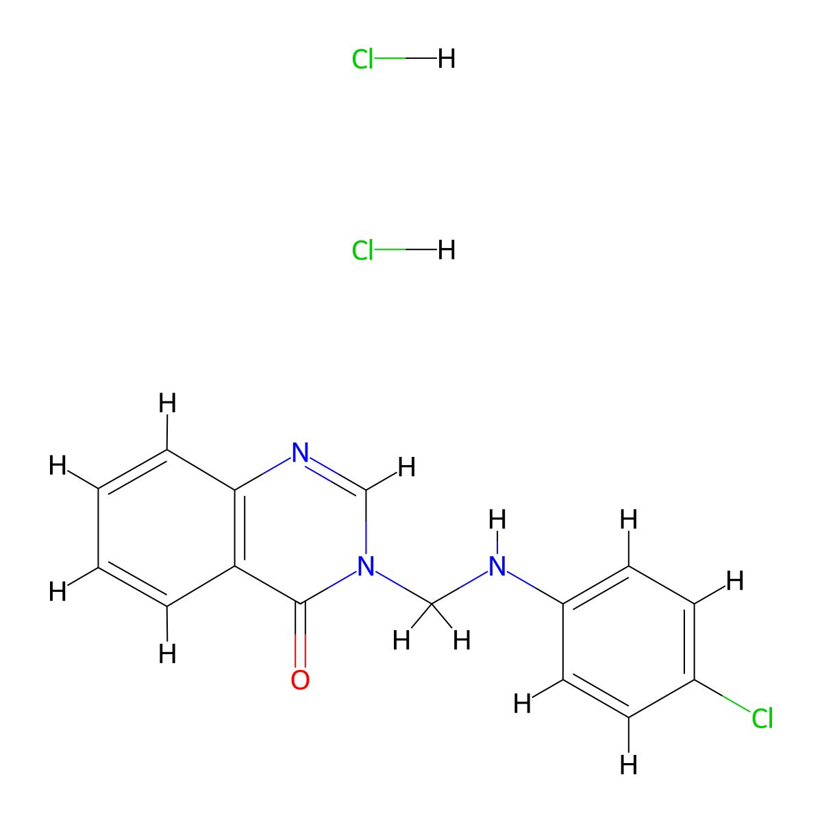 4(3H)-Quinazolinone, 3-(((4-chlorophenyl)amino)methyl)-, dihydrochloride molecular structure, CAS 75159-48-7