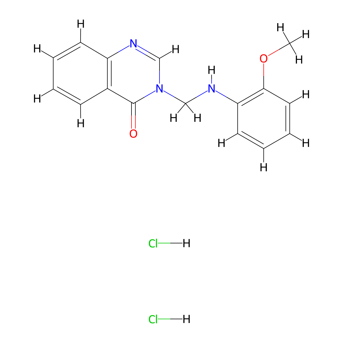 4(3H)-Quinazolinone, 3-(((2-methoxyphenyl)amino)methyl)-, dihydrochloride molecular structure, CAS 75159-51-2