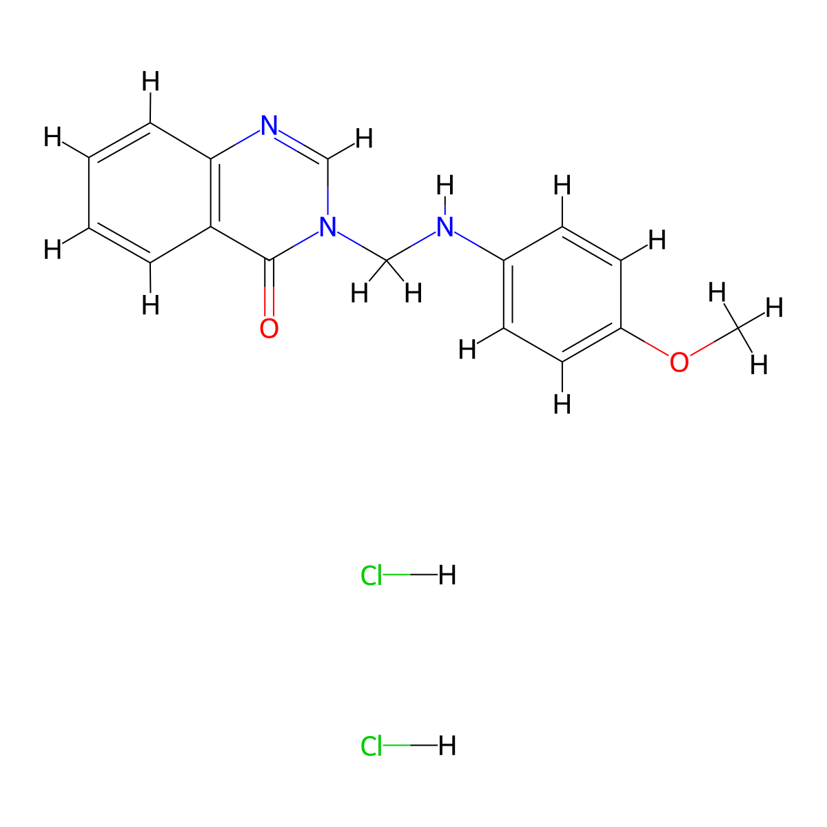 4(3H)-Quinazolinone, 3-(((4-methoxyphenyl)amino)methyl)-, dihydrochloride molecular structure, CAS 75159-52-3