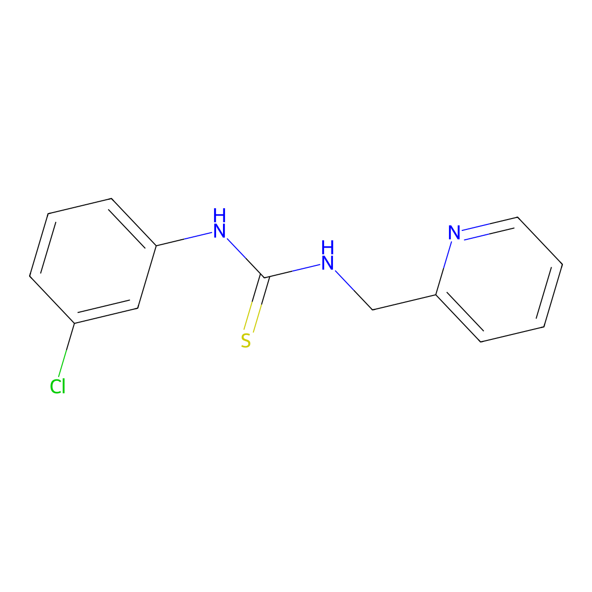 1-(3-Chlorophenyl)-3-(pyridin-2-ylmethyl)thiourea molecular structure, CAS 75160-56-4