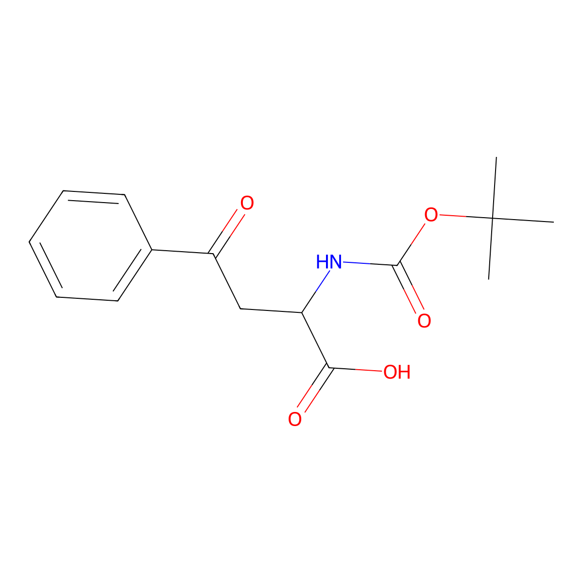 2-(((Tert-butoxy)carbonyl)amino)-4-oxo-4-phenylbutanoic acid molecular structure, CAS 75162-02-6