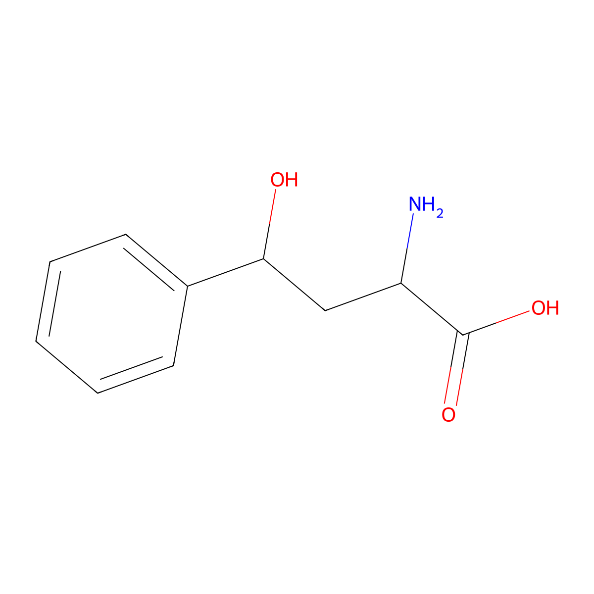 2-Amino-4-hydroxy-4-phenylbutanoic acid molecular structure, CAS 75162-17-3