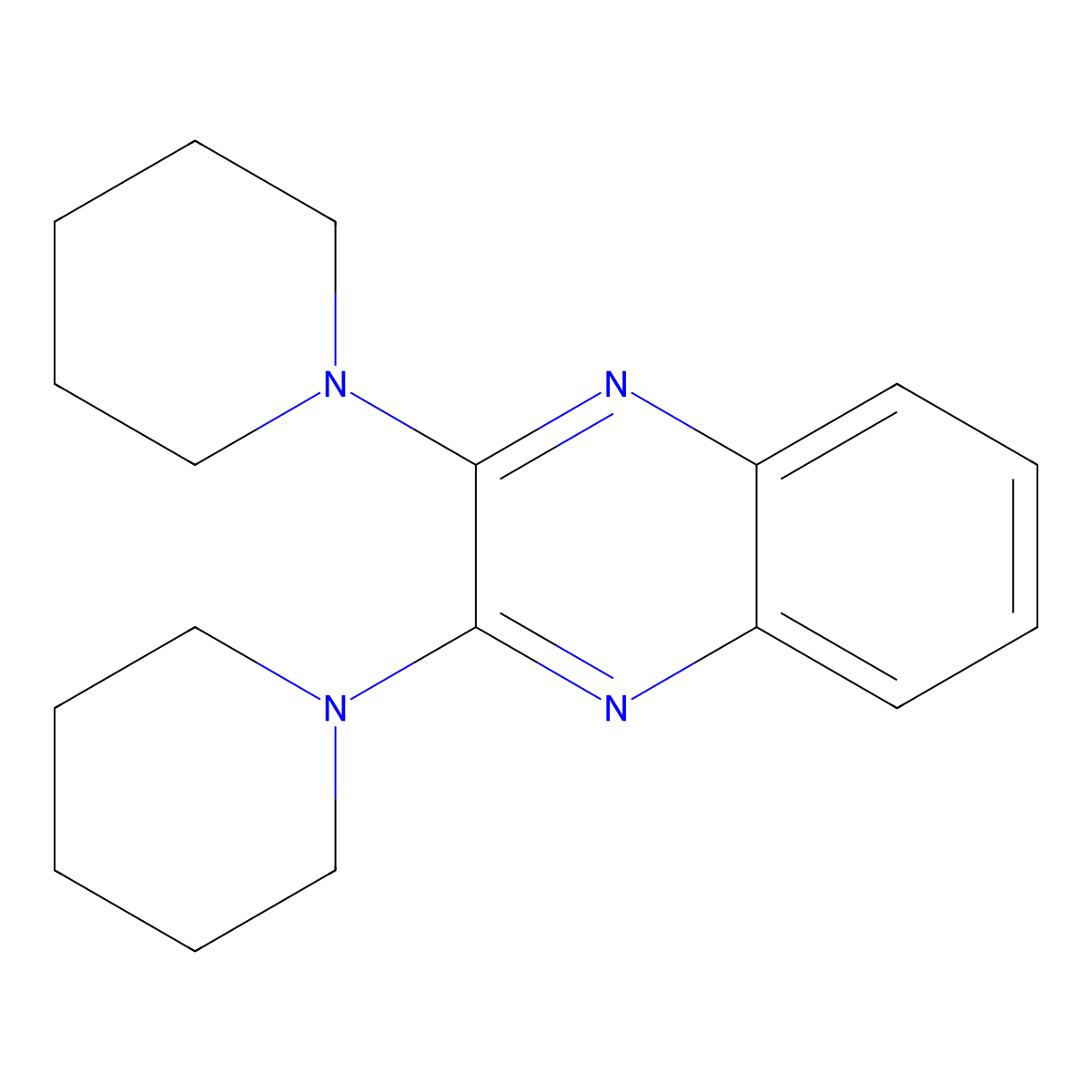 2,3-Dipiperidinoquinoxaline molecular structure, CAS 75163-14-3