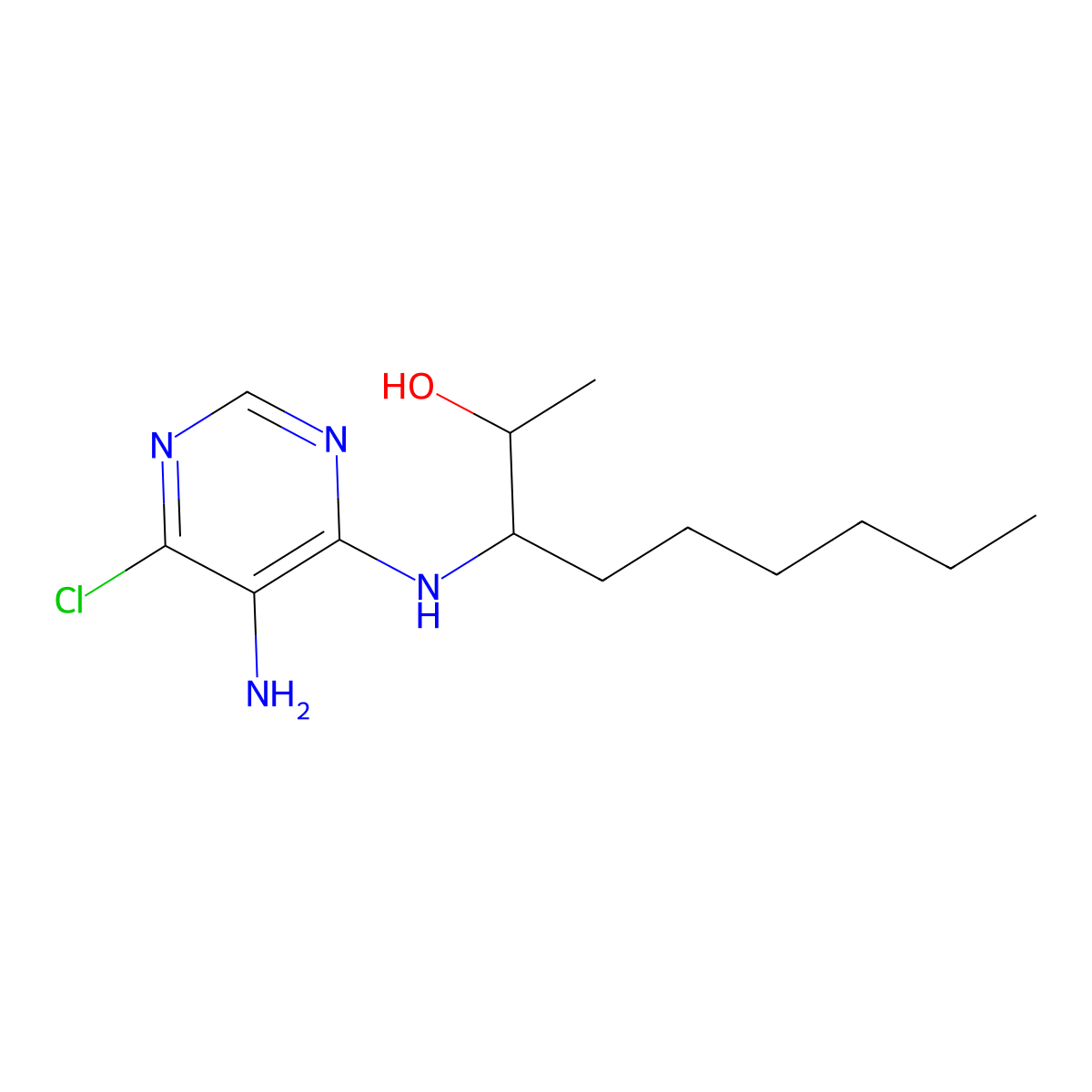 3-[(5-Amino-6-chloropyrimidin-4-yl)amino]nonan-2-ol molecular structure, CAS 75166-65-3