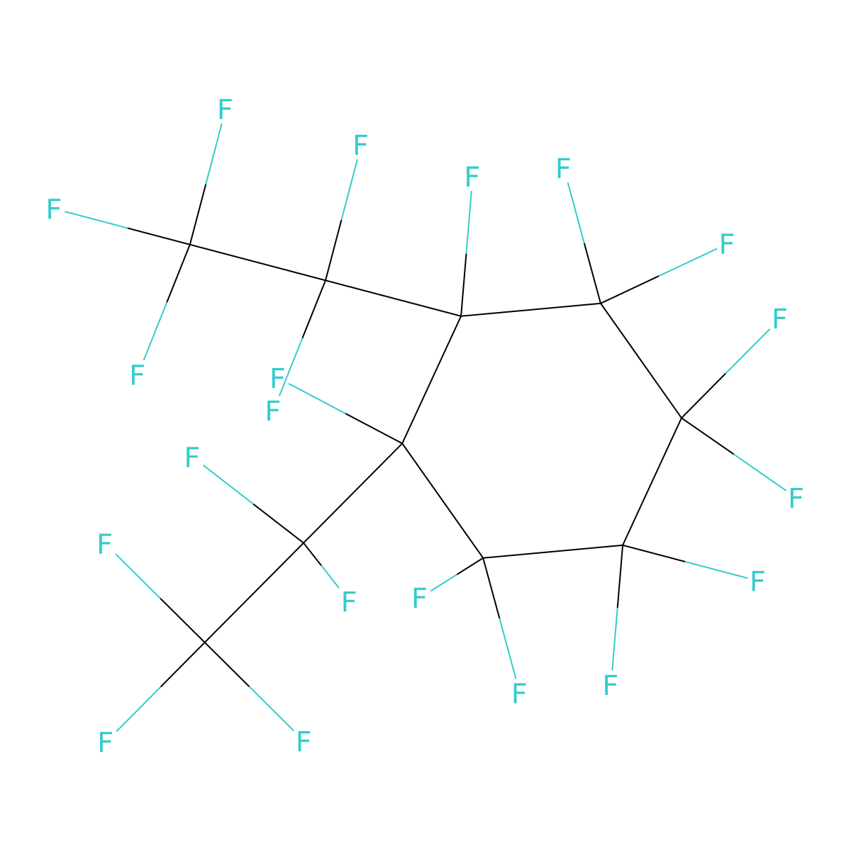 Perfluoro(1,2-diethylcyclohexane) molecular structure, CAS 75169-49-2