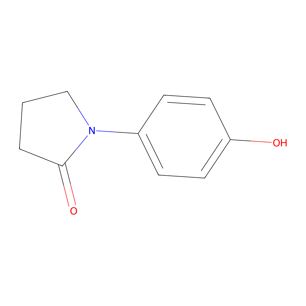 1-(4-Hydroxyphenyl)-2-pyrrolidinone molecular structure, CAS 7517-07-9