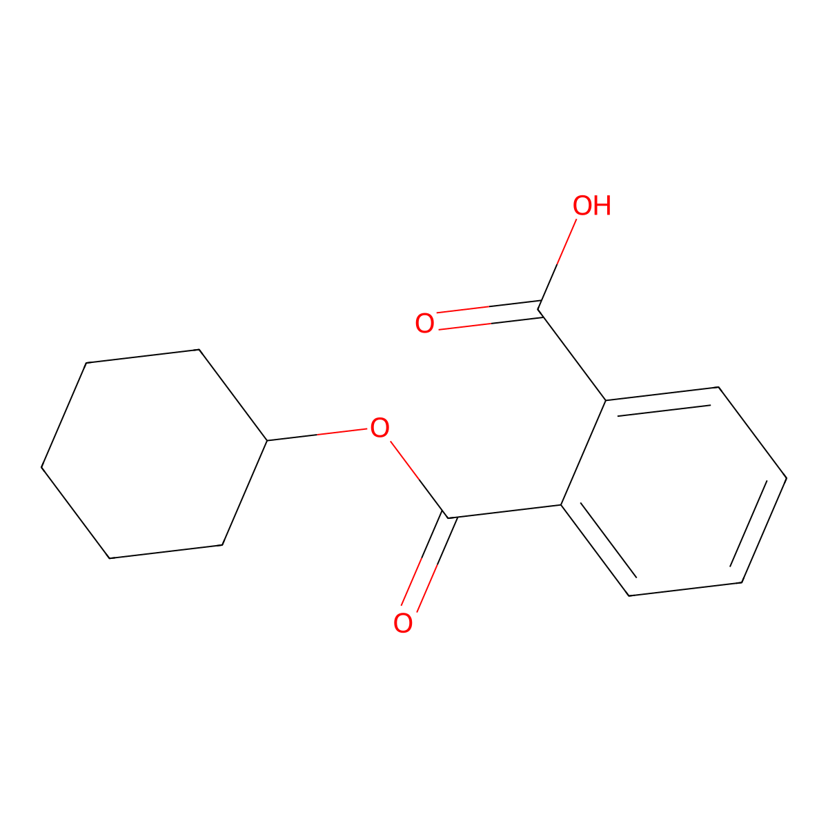 Monocyclohexyl phthalate molecular structure, CAS 7517-36-4