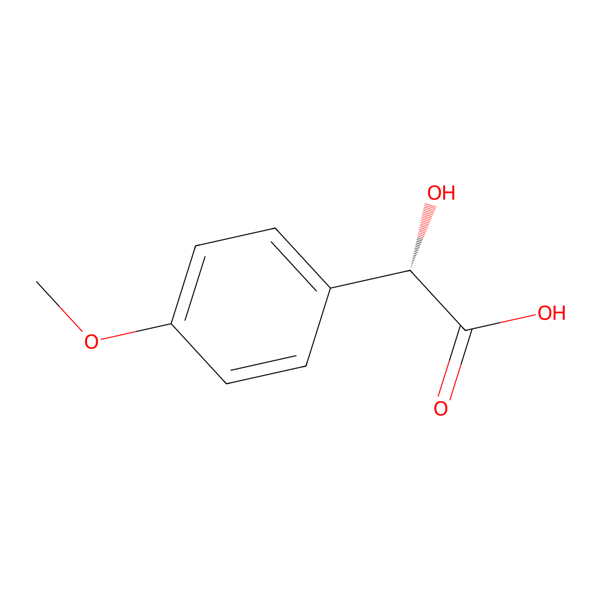 (2S)-2-hydroxy-2-(4-methoxyphenyl)acetic acid molecular structure, CAS 75172-66-6