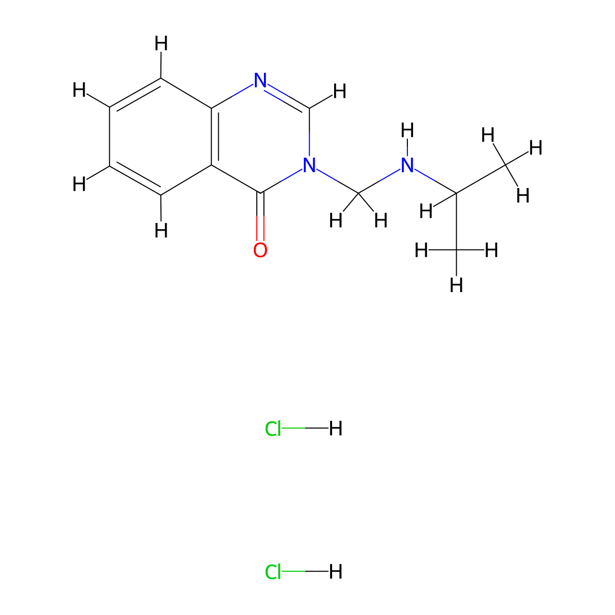 4(3H)-Quinazolinone, 3-(((1-methylethyl)amino)methyl)-, dihydrochloride molecular structure, CAS 75174-38-8