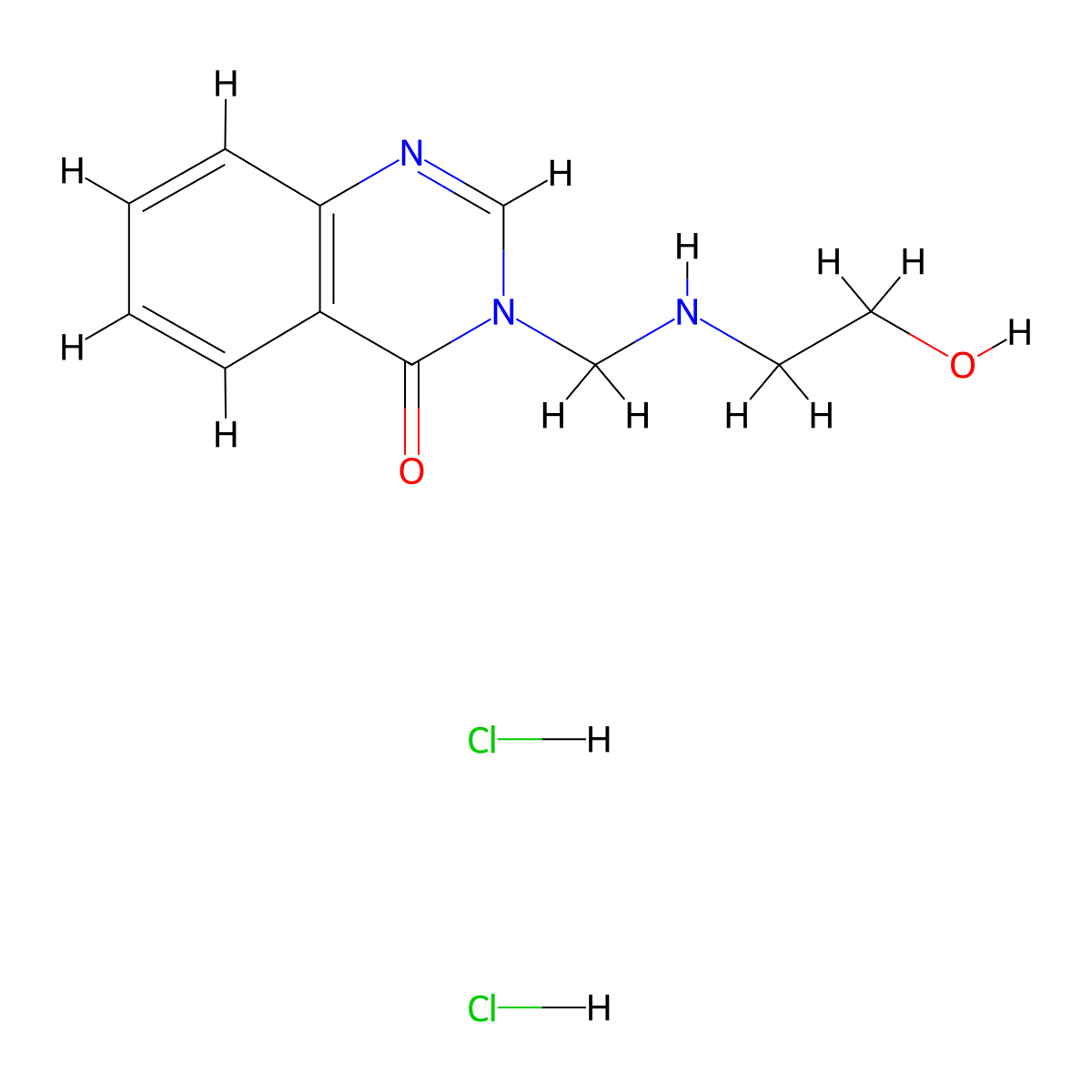 4(3H)-Quinazolinone, 3-(((2-hydroxyethyl)amino)methyl)-, dihydrochloride molecular structure, CAS 75174-39-9