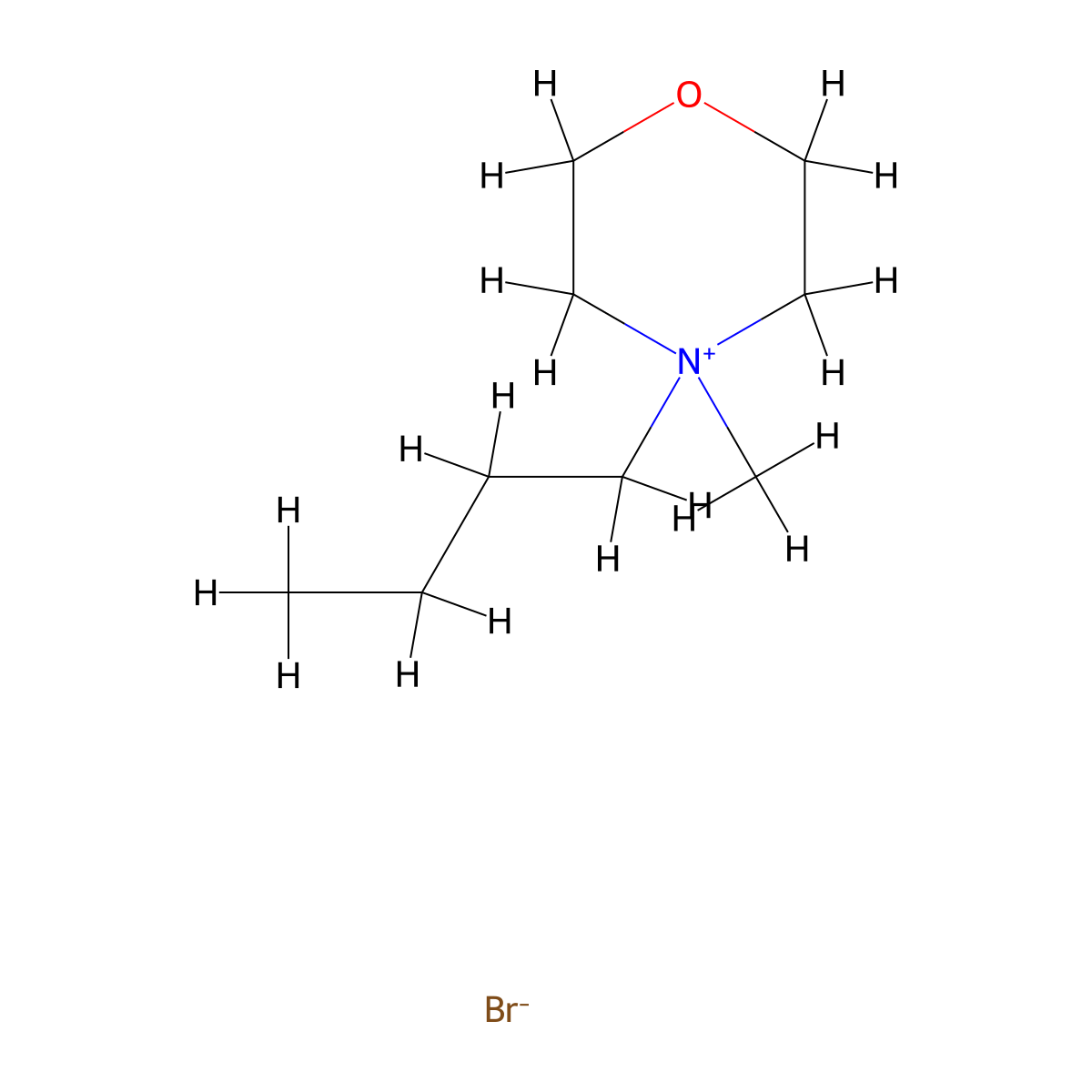 4-Butyl-4-methylmorpholin-4-ium bromide molecular structure, CAS 75174-77-5