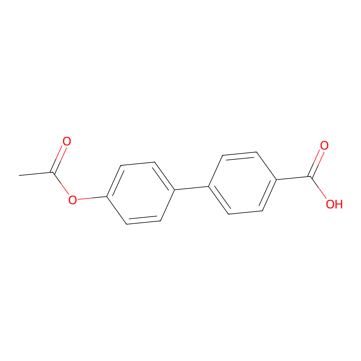 4'-Acetoxy-biphenyl-4-carboxylic acid molecular structure, CAS 75175-09-6