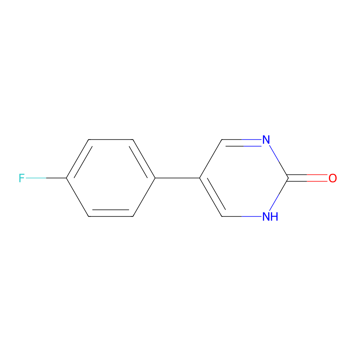 5-(4-Fluorophenyl)pyrimidin-2(1H)-one molecular structure, CAS 75175-33-6