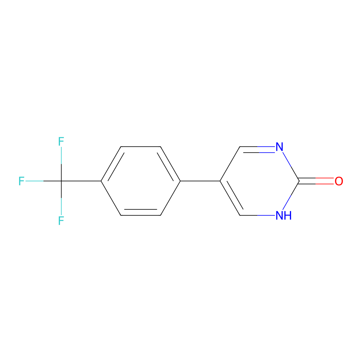 2-Hydroxy-5-(4-trifluoromethylphenyl)pyrimidine molecular structure, CAS 75175-36-9