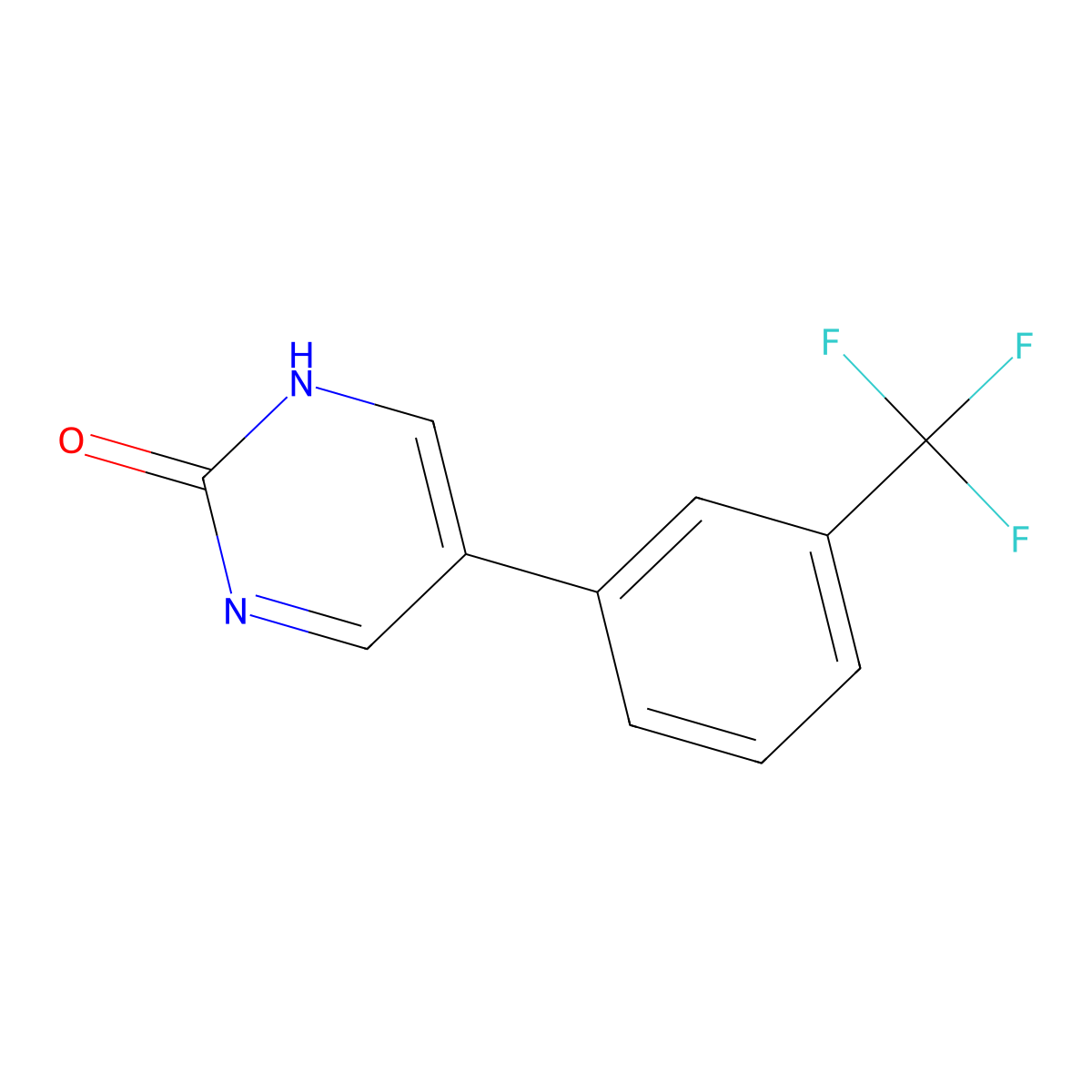 5-[3-(Trifluoromethyl)phenyl]pyrimidin-2(1H)-one molecular structure, CAS 75175-37-0
