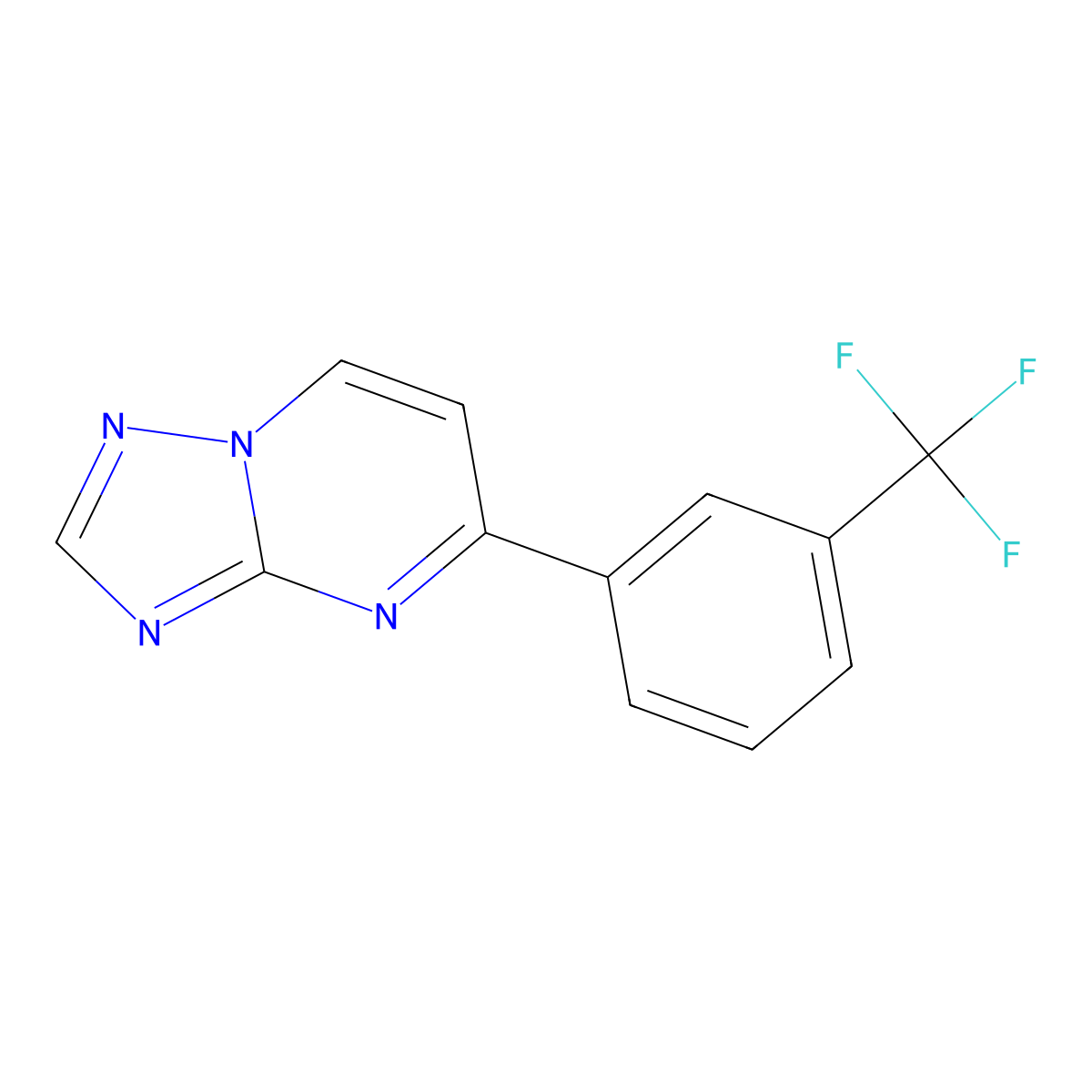 5-[3-(Trifluoromethyl)phenyl][1,2,4]triazolo[1,5-a]pyrimidine molecular structure, CAS 75175-86-9