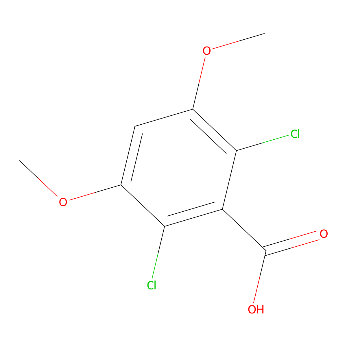 2,6-Dichloro-3,5-dimethoxybenzoic acid molecular structure, CAS 75177-59-2