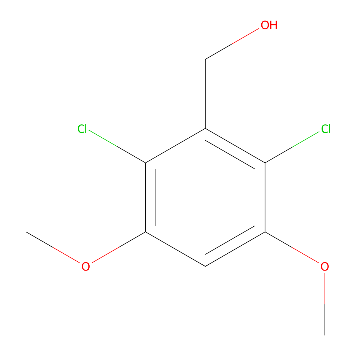 2,6-Dichloro-3,5-dimethoxybenzenemethanol molecular structure, CAS 75177-60-5