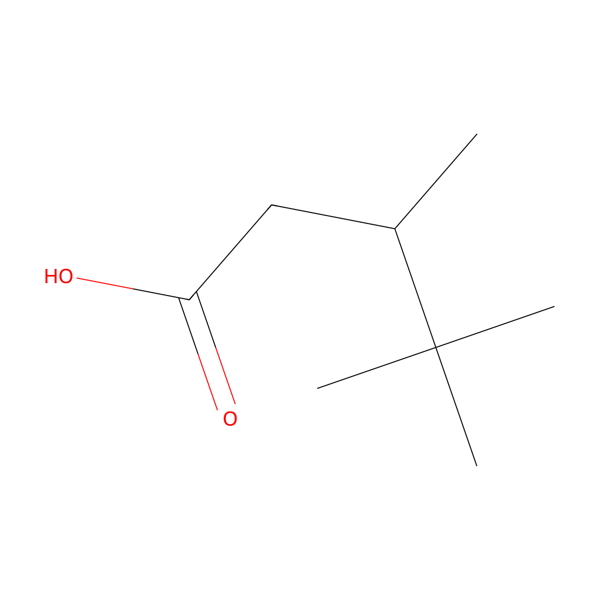 3,4,4-Trimethylpentanoic acid molecular structure, CAS 75177-71-8