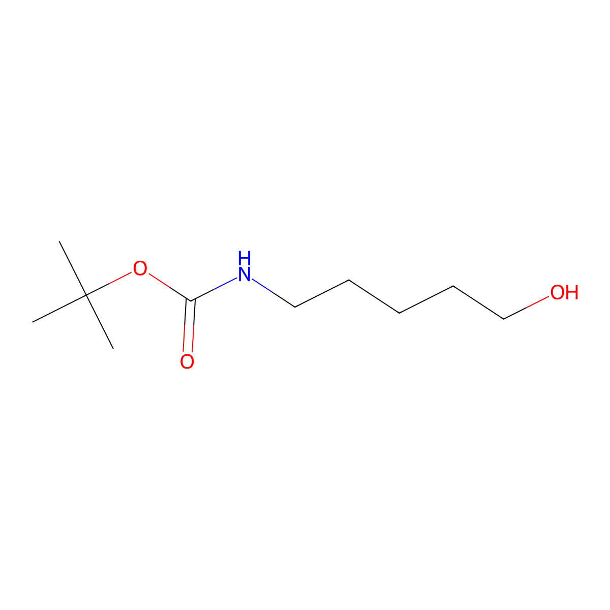 tert-butyl N-(5-hydroxypentyl)carbamate molecular structure, CAS 75178-90-4