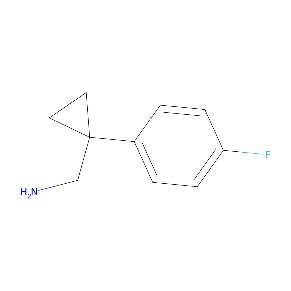 (1-(4-Fluorophenyl)cyclopropyl)methanamine molecular structure, CAS 75180-46-0