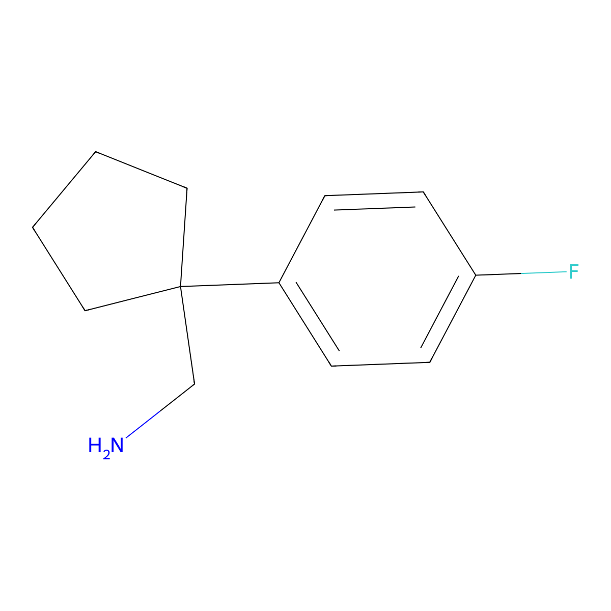(1-(4-Fluorophenyl)cyclopentyl)methanamine molecular structure, CAS 75180-50-6