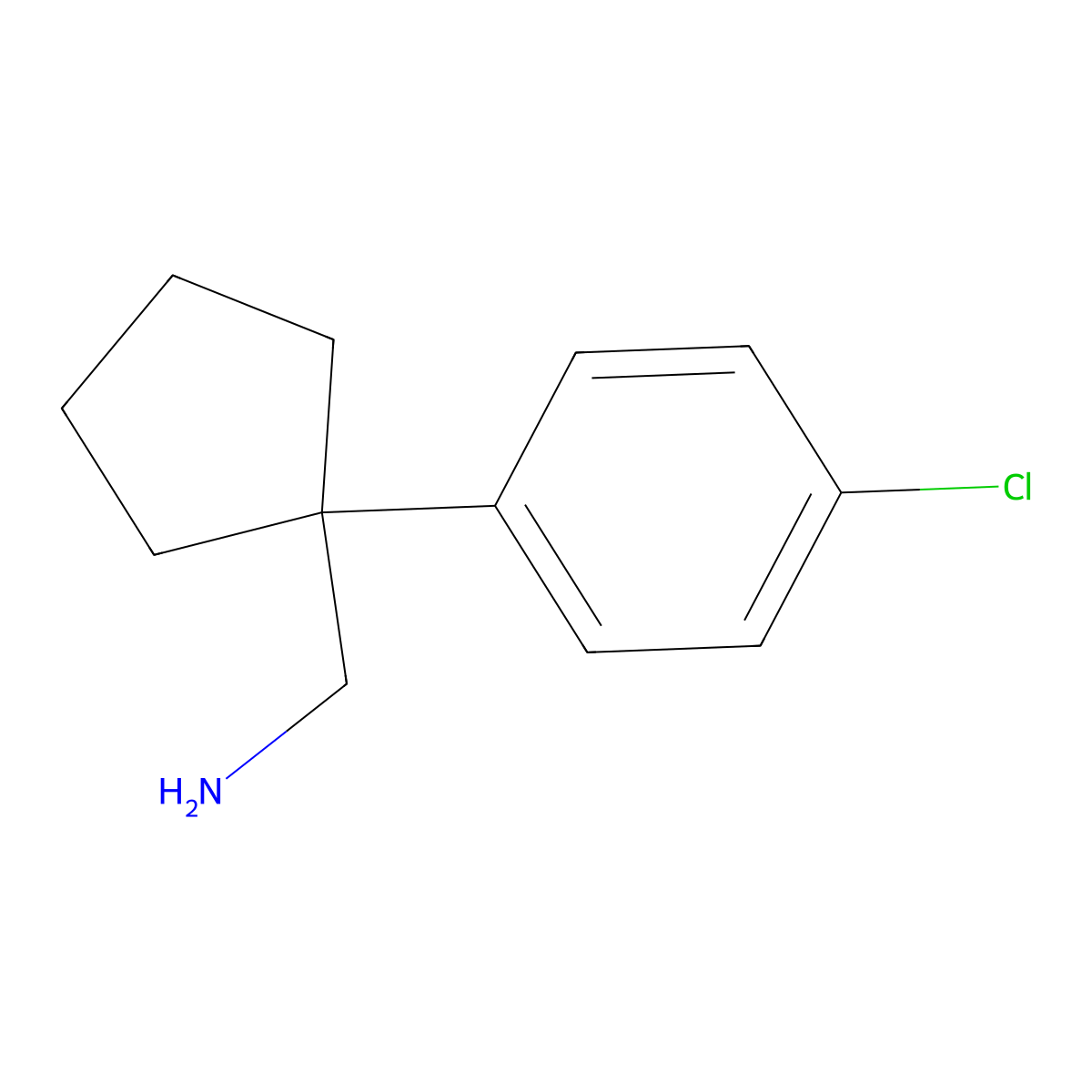 [1-(4-Chlorophenyl)cyclopentyl]methanamine molecular structure, CAS 75180-51-7