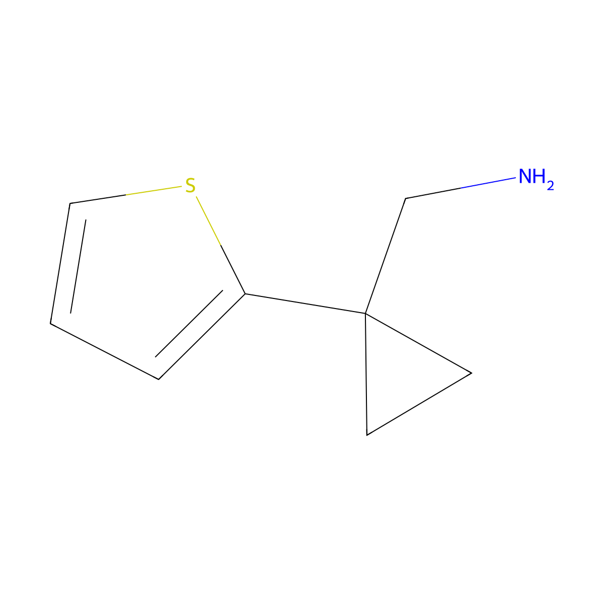 [1-(Thiophen-2-yl)cyclopropyl]methanamine molecular structure, CAS 75180-52-8
