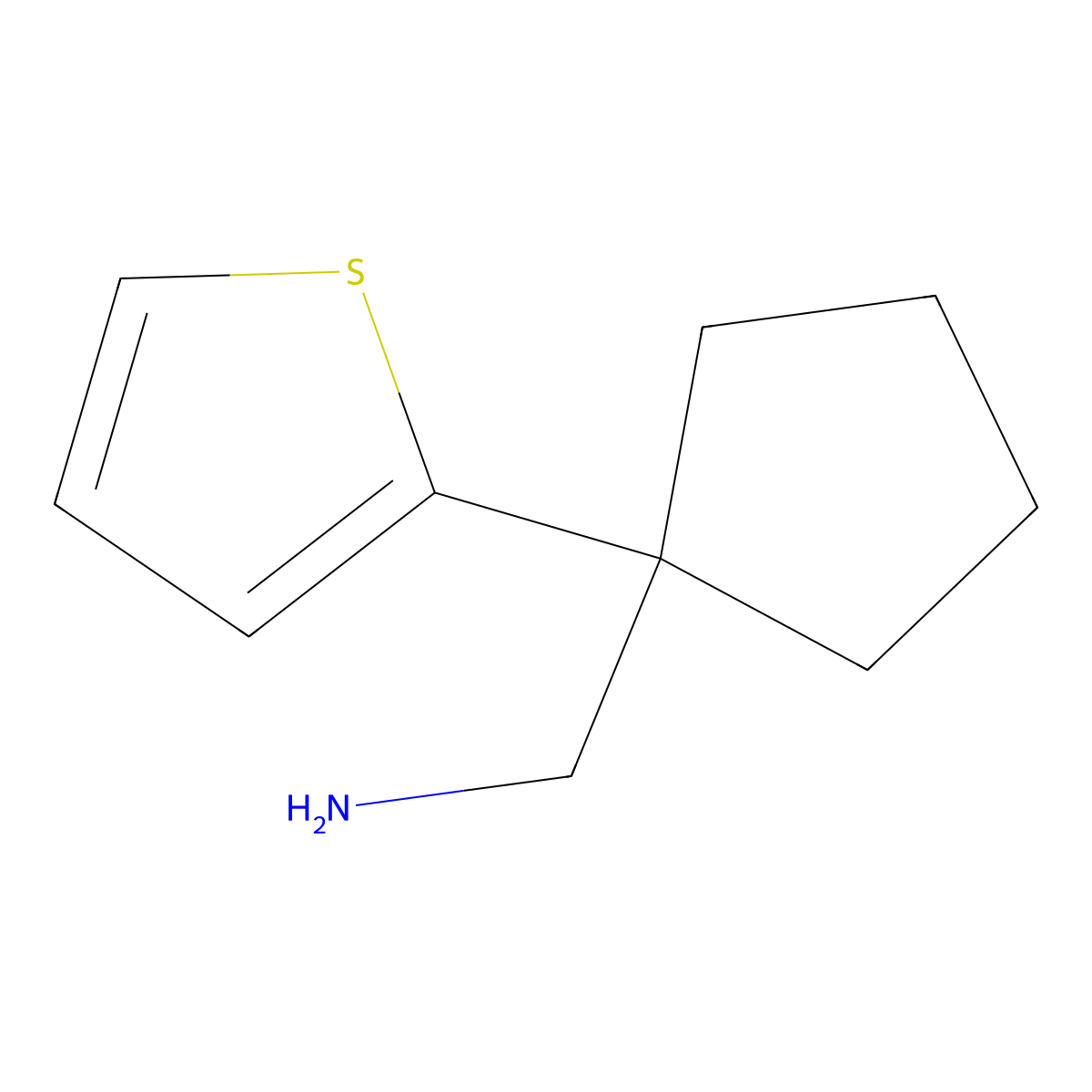 (1-(Thiophen-2-yl)cyclopentyl)methanamine molecular structure, CAS 75180-54-0